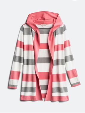 Stitch Fix Evolution By Cyrus Khalil Striped Hooded Cardigan EUC Small, MSRP $68